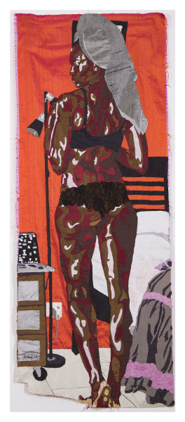 Ladies by ladies : Billie Zangewa	Sweet dreams	2010, soie brodée, 128,5 x 219,5 cm.